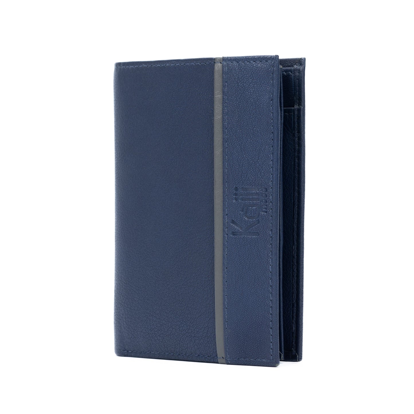 K10909DB - Portafogli Tasconcino Uomo in Vera Pelle Col. Blu