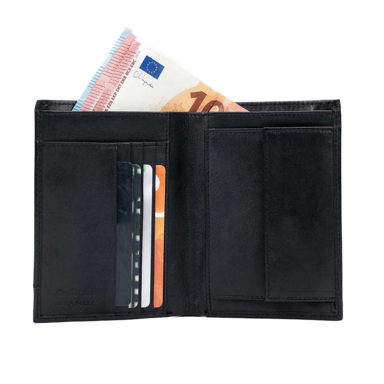 K11027AB - Portafoglio Tasconcino Uomo in Vera Pelle Col. Nero