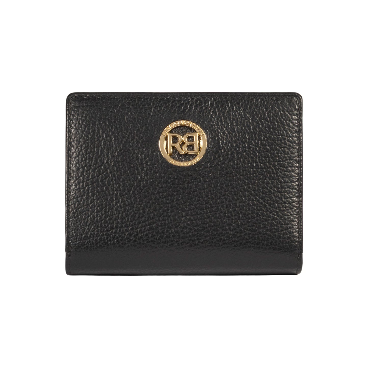 RB1080GA | Portafogli Donna Made in Italy in Vera Pelle grana Dollaro. Colore Nero. Dimensioni (da chiuso): cm 13 x 9 x 2,5