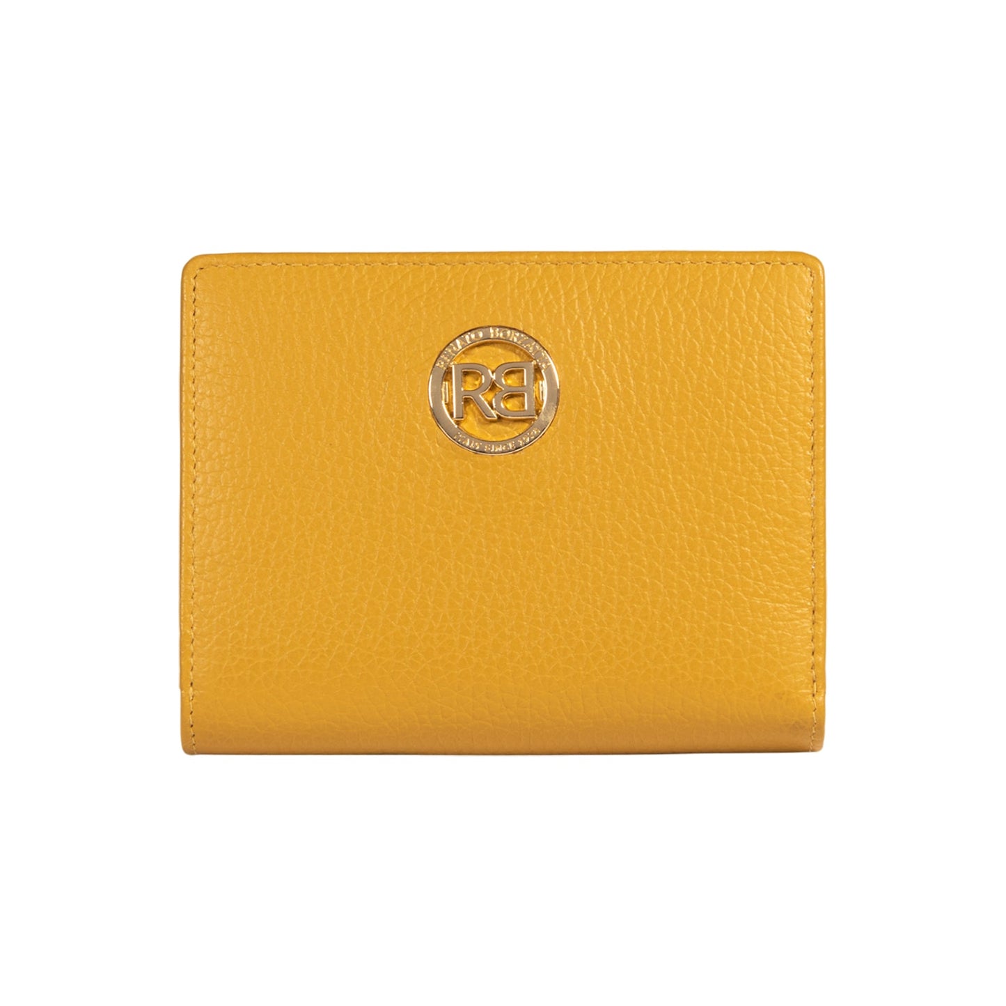 RB1080GAR | Portafogli Donna Made in Italy in Vera Pelle grana Dollaro. Colore Senape. Dimensioni (da chiuso): cm 13 x 9 x 2,5