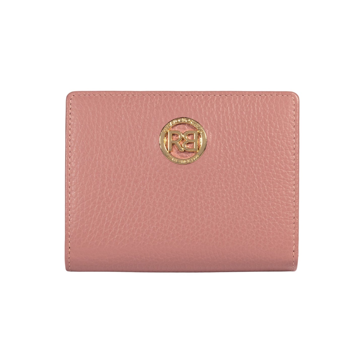 RB1080GAZ | Portafogli Donna Made in Italy in Vera Pelle grana Dollaro. Colore Rosa Antico. Dimensioni (da chiuso): cm 13 x 9 x 2,5