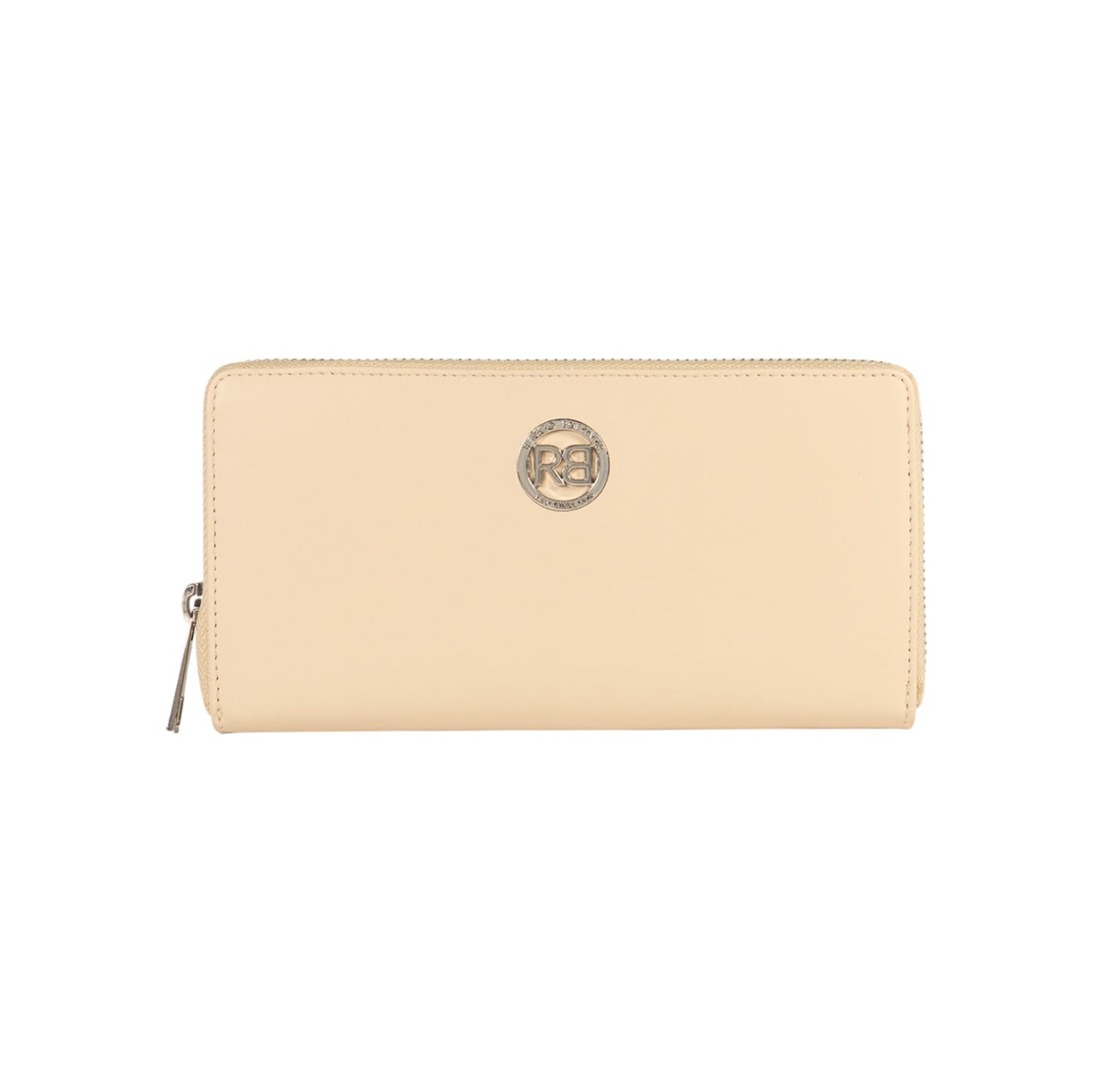 RB1084SAL | Portafogli Donna con chiusura lampo Made in Italy in Vera Pelle Liscia Opaca. Colore Beige. Dimensioni: cm 20 x 10 x 2,5