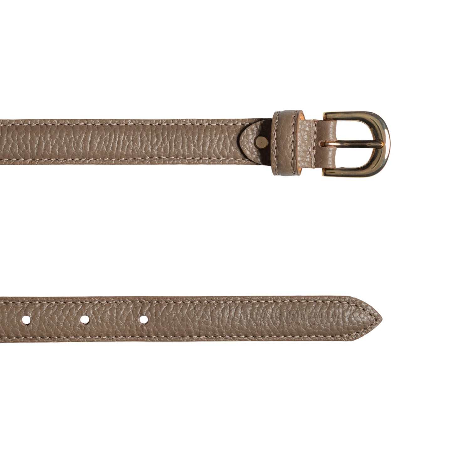 RB4021AQ | Cintura Donna Made in Italy in Vera Pelle grana Dollaro. Fibbia in finitura Oro Lucido. Colore Taupe. Dimensioni: cm 115 x 2,0 x 0,5 (giro vita cm 100)