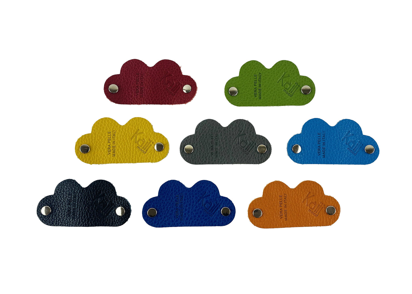 K0039LB | Avvolgicavo Cuore Made in Italy in Vera Pelle pieno fiore, grana dollaro - Colore Arancione - Dimensioni: cm 5 x 8 x 0,5 - Confezione: Gift Box rigido fondo/coperchio