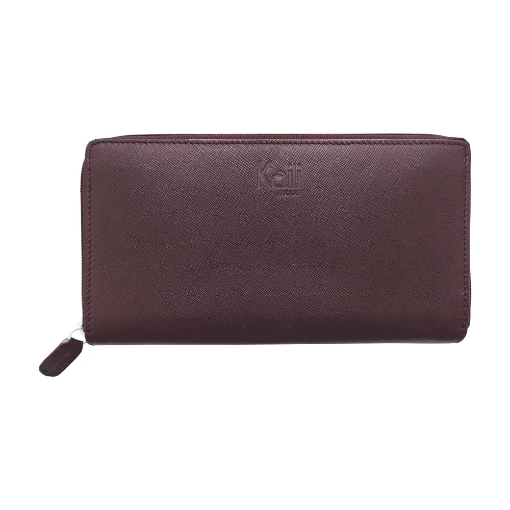 K10838XB | Portafogli Donna in Saffiano Vera Pelle. Colore Bordeaux. 6 slot per carte di credito. Dimensioni da chiuso: cm 18,5 x 10 x 2,5. Confezione: Gift Box rigido fondo/coperchio