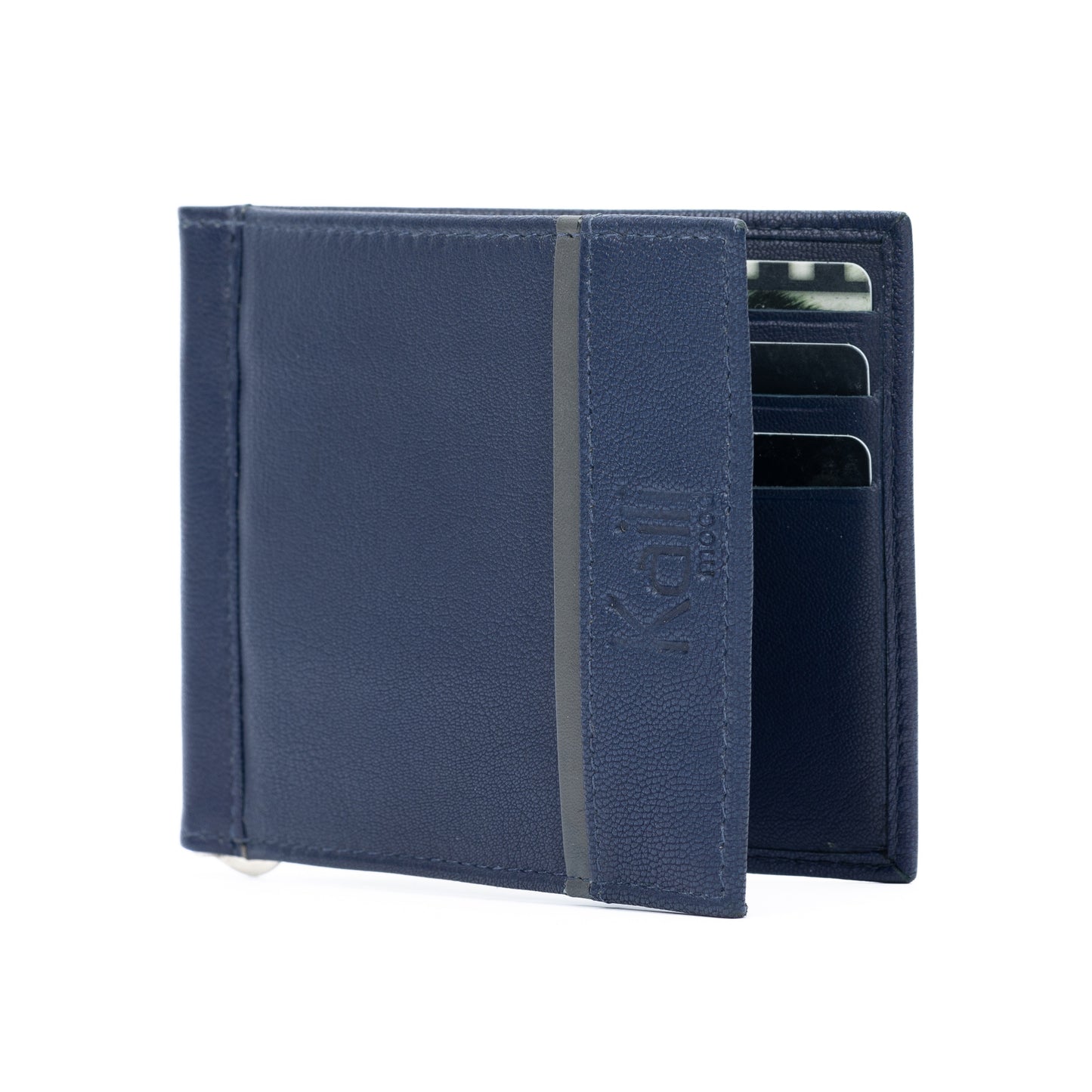 K10901DB - Portadollari Uomo in Vera Pelle Col. Blu