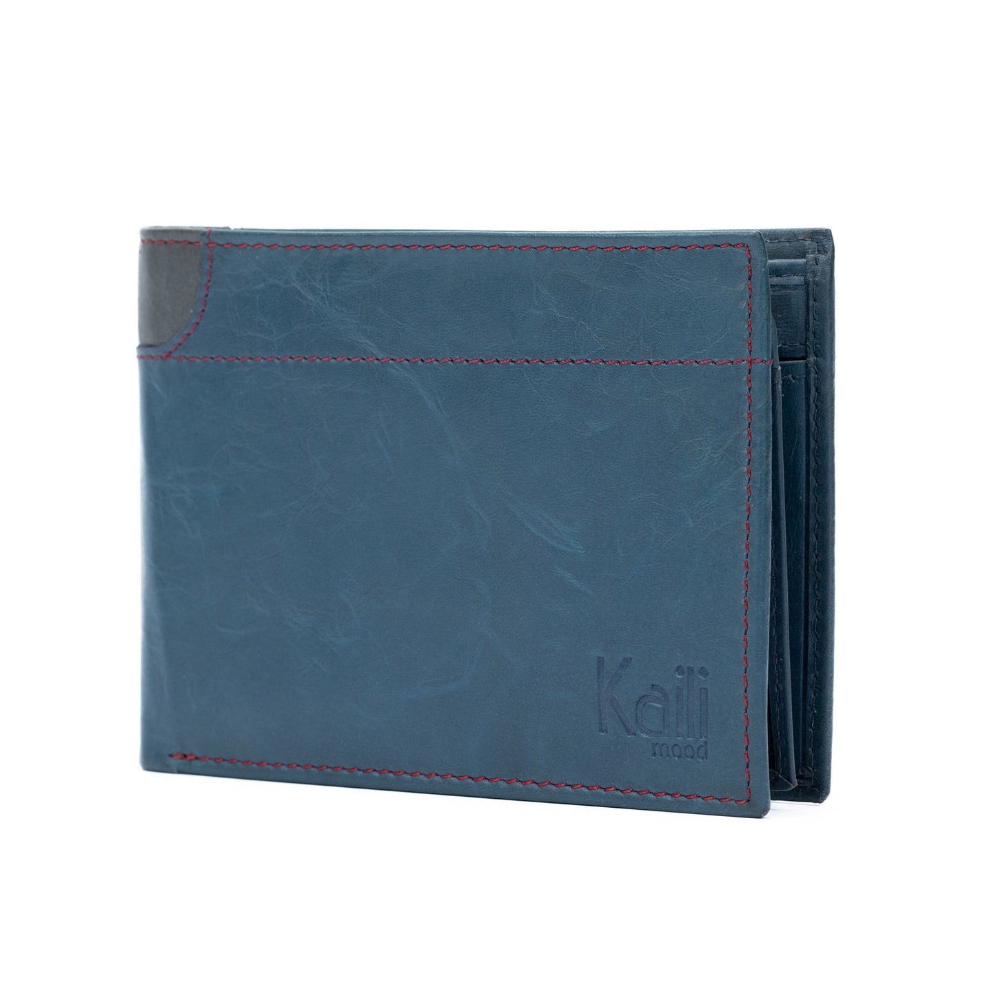 K11104DB - Portafogli Uomo in Vera Pelle Col. Blu
