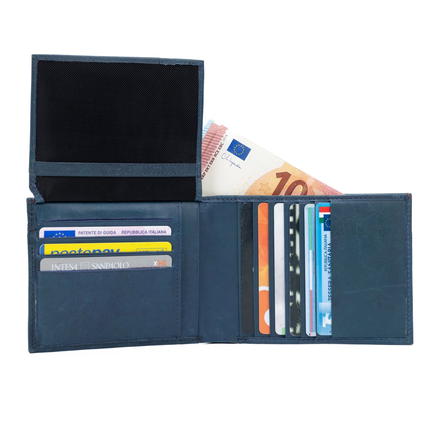 K11105DB - Portafogli Uomo in Vera Pelle Col. Blu