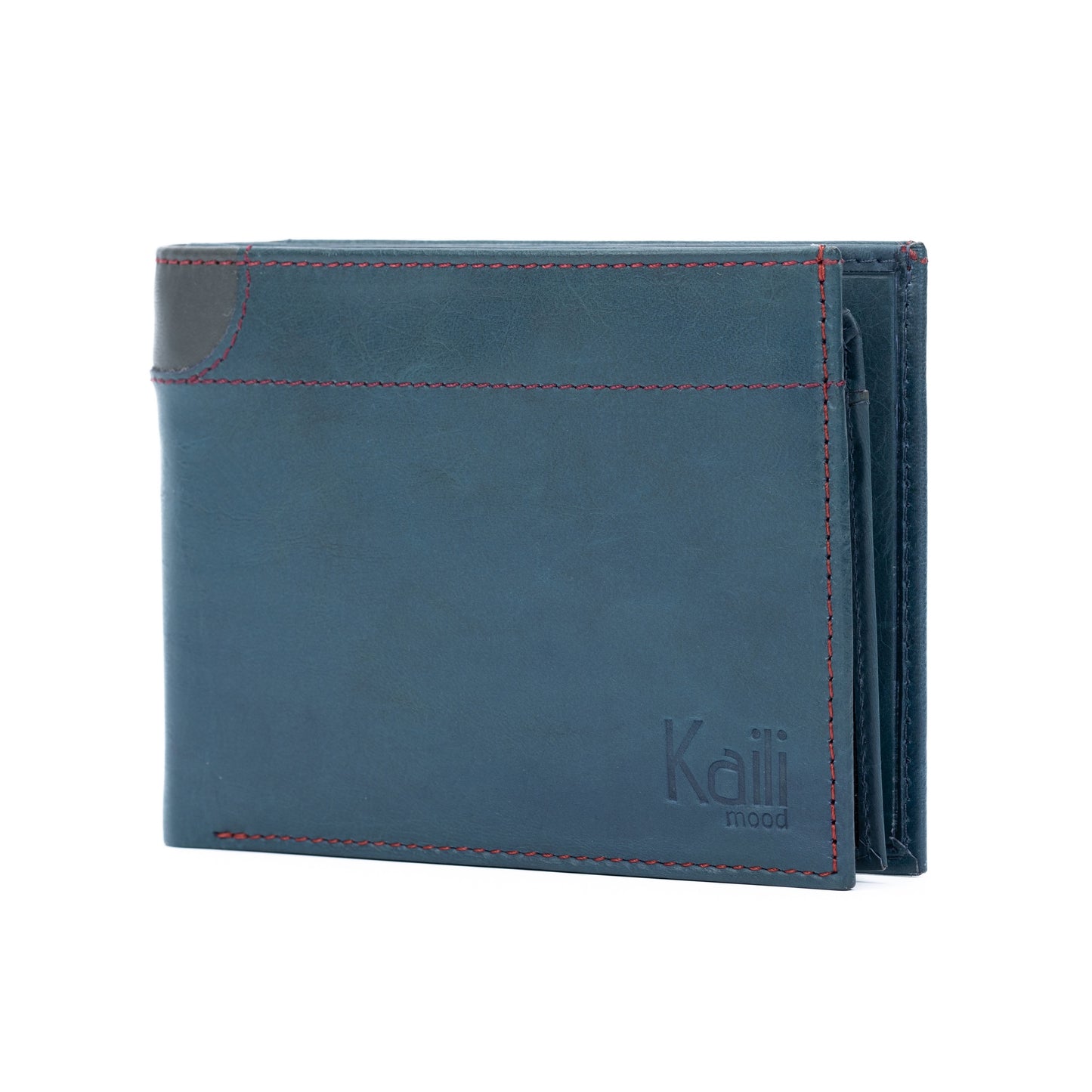 K11105DB - Portafogli Uomo in Vera Pelle Col. Blu
