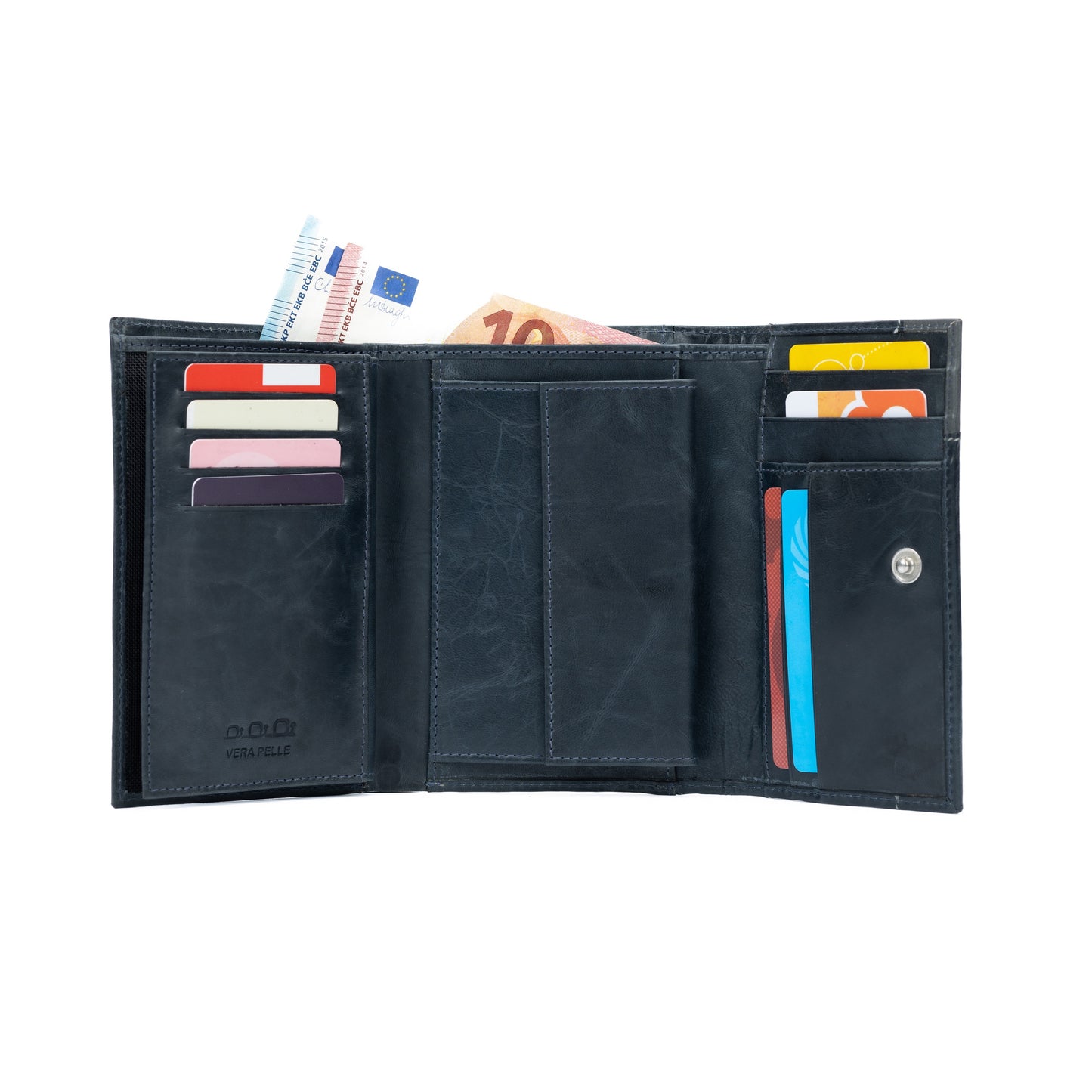 K11133AB - Portafogli Donna in Vera Pelle Col. Nero