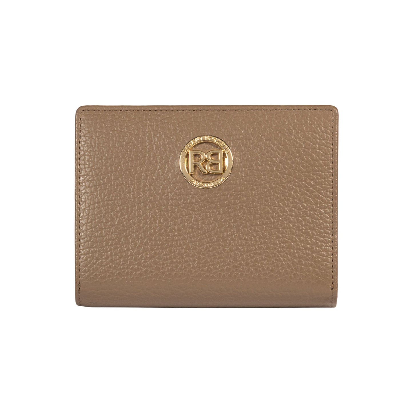 RB1080GAQ | Portafogli Donna Made in Italy in Vera Pelle grana Dollaro. Colore Taupe. Dimensioni (da chiuso): cm 13 x 9 x 2,5