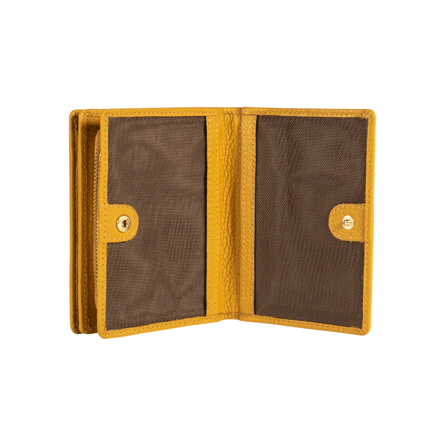 RB1080GAR | Portafogli Donna Made in Italy in Vera Pelle grana Dollaro. Colore Senape. Dimensioni (da chiuso): cm 13 x 9 x 2,5