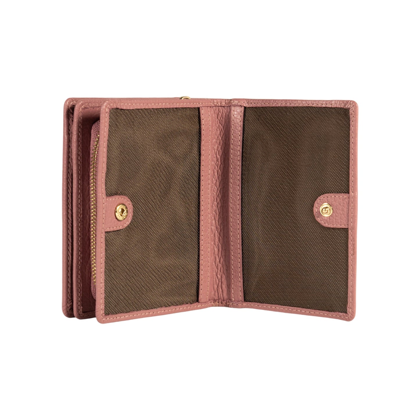 RB1080GAZ | Portafogli Donna Made in Italy in Vera Pelle grana Dollaro. Colore Rosa Antico. Dimensioni (da chiuso): cm 13 x 9 x 2,5
