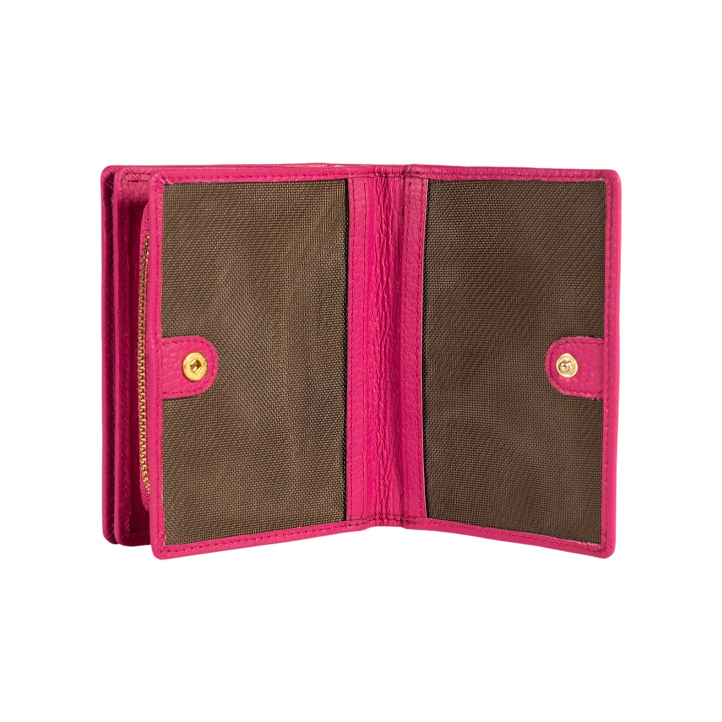 RB1080GBE | Portafogli Donna Made in Italy in Vera Pelle grana Dollaro. Colore Fuxia. Dimensioni (da chiuso): cm 13 x 9 x 2,5