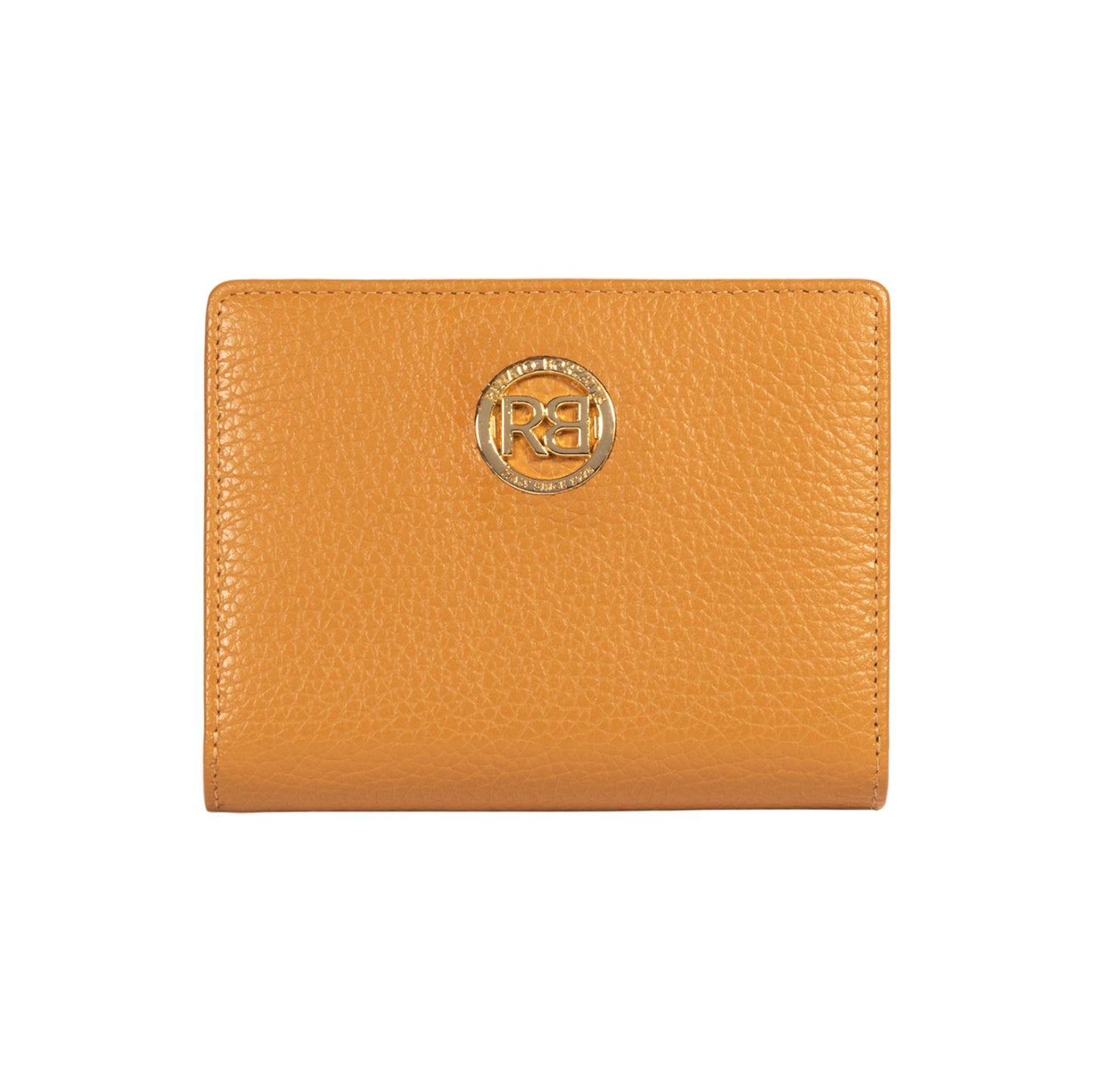 RB1080GCQ | Portafogli Donna Made in Italy in Vera Pelle grana Dollaro. Colore Cuoio. Dimensioni (da chiuso): cm 13 x 9 x 2,5