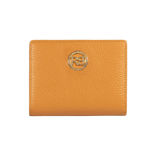 RB1080GCQ | Portafogli Donna Made in Italy in Vera Pelle grana Dollaro. Colore Cuoio. Dimensioni (da chiuso): cm 13 x 9 x 2,5