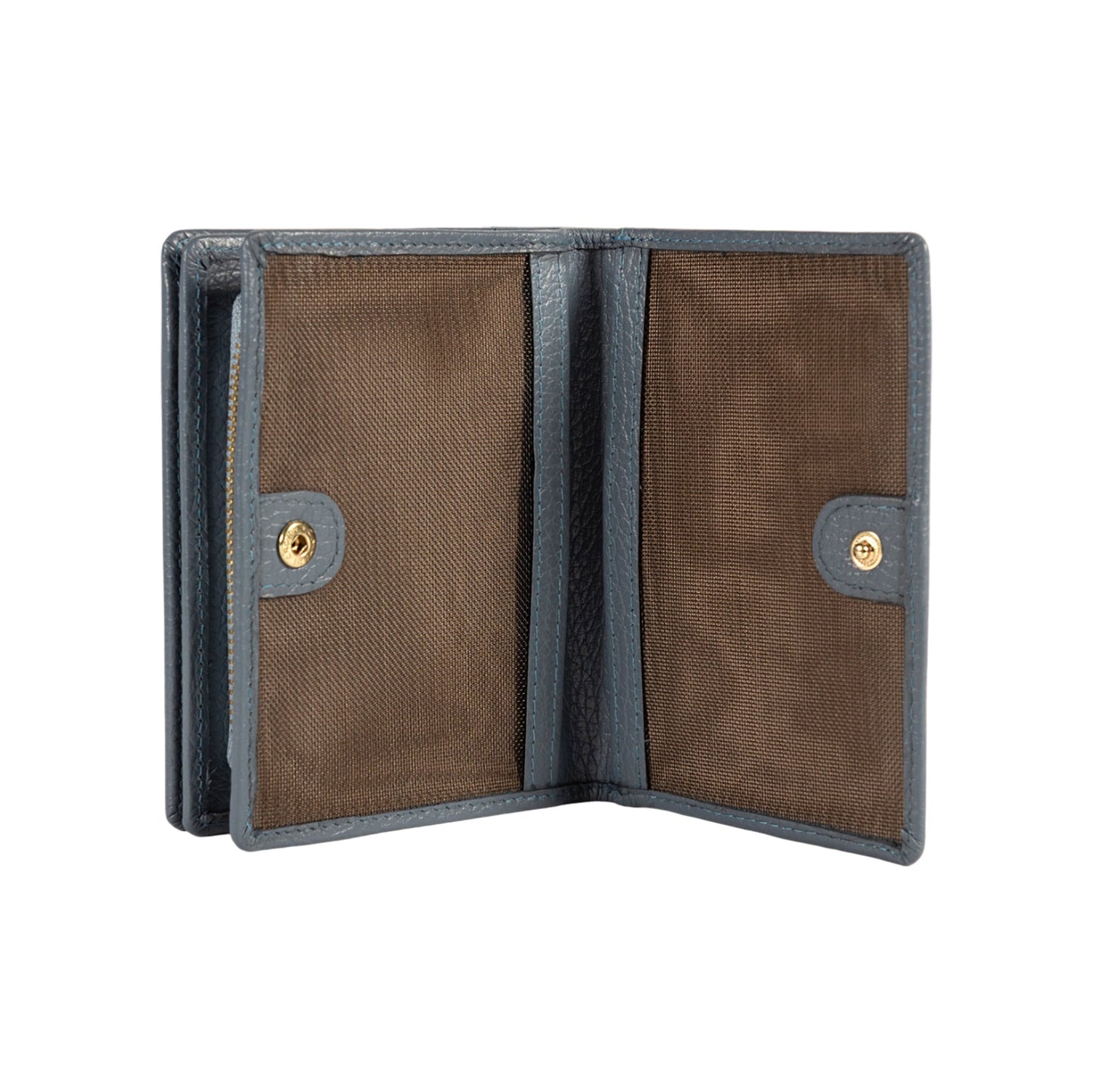 RB1080GP | Portafogli Donna Made in Italy in Vera Pelle grana Dollaro. Colore Avio. Dimensioni (da chiuso): cm 13 x 9 x 2,5