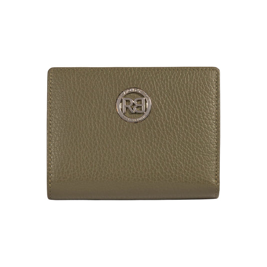 RB1080SAG | Portafogli Donna Made in Italy in Vera Pelle grana Dollaro. Colore Verde Oliva. Dimensioni (da chiuso): cm 13 x 9 x 2,5
