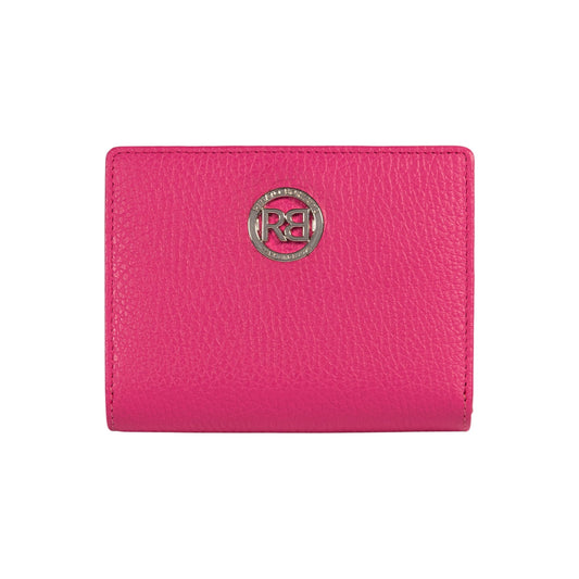 RB1080SBE | Portafogli Donna Made in Italy in Vera Pelle grana Dollaro. Colore Fuxia. Dimensioni (da chiuso): cm 13 x 9 x 2,5