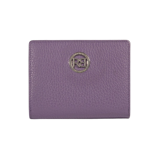 RB1080SY | Portafogli Donna Made in Italy in Vera Pelle grana Dollaro. Colore Viola. Dimensioni (da chiuso): cm 13 x 9 x 2,5