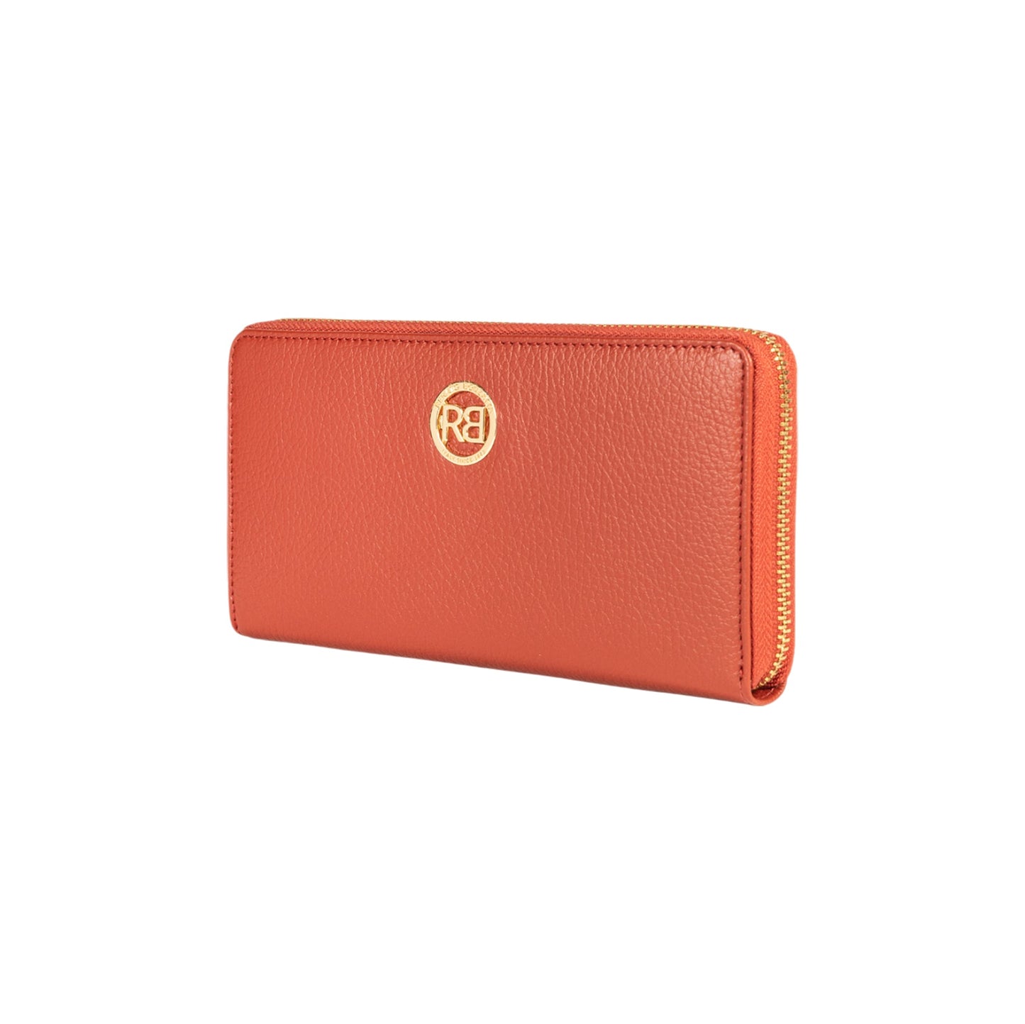 RB1081GAM | Portafogli Donna con chiusura lampo Made in Italy in Vera Pelle grana Dollaro. Colore Paprika. Dimensioni: cm 20 x 10 x 2,5