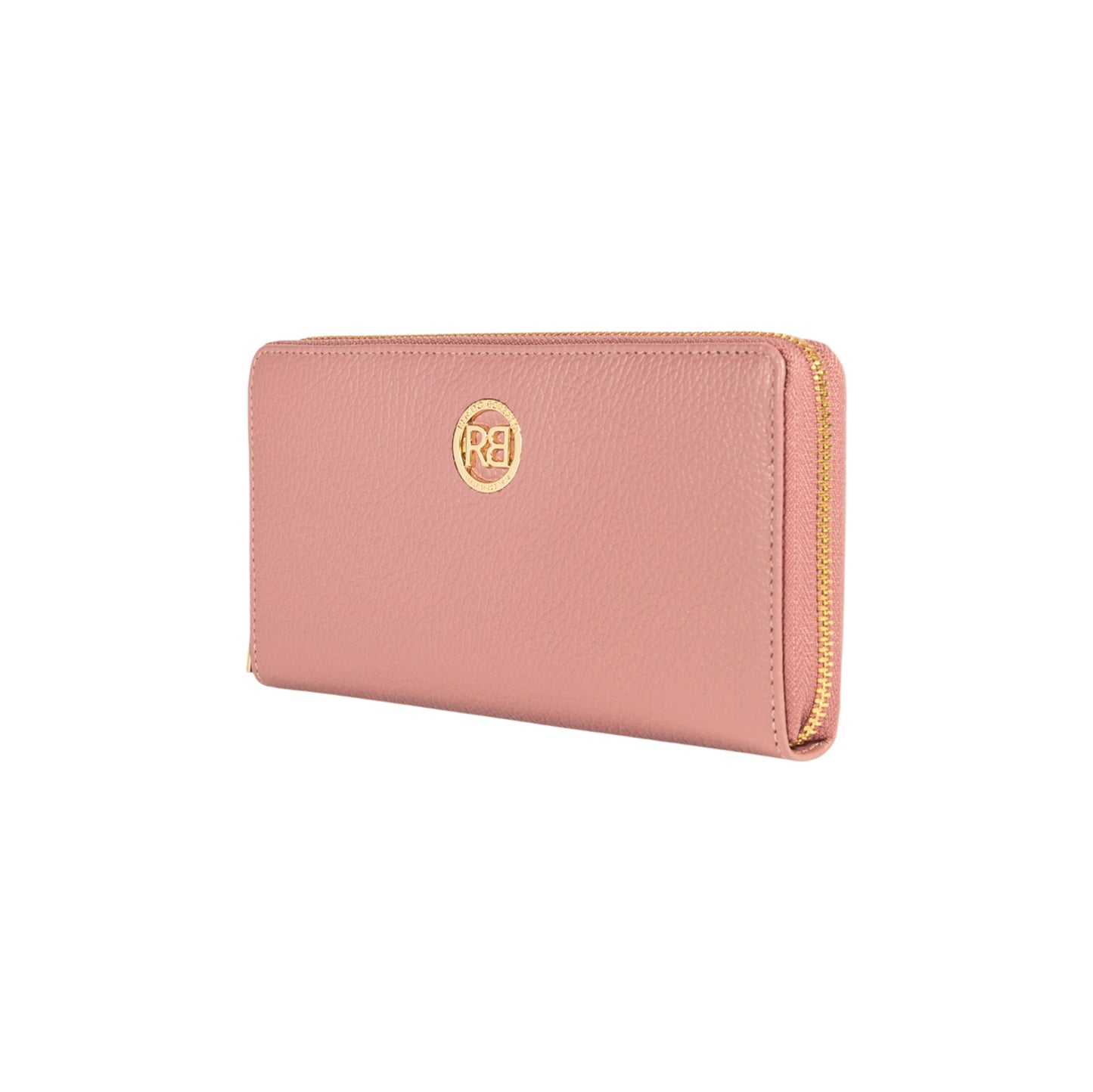 RB1081GAZ | Portafogli Donna con chiusura lampo Made in Italy in Vera Pelle grana Dollaro. Colore Rosa Antico. Dimensioni: cm 20 x 10 x 2,5