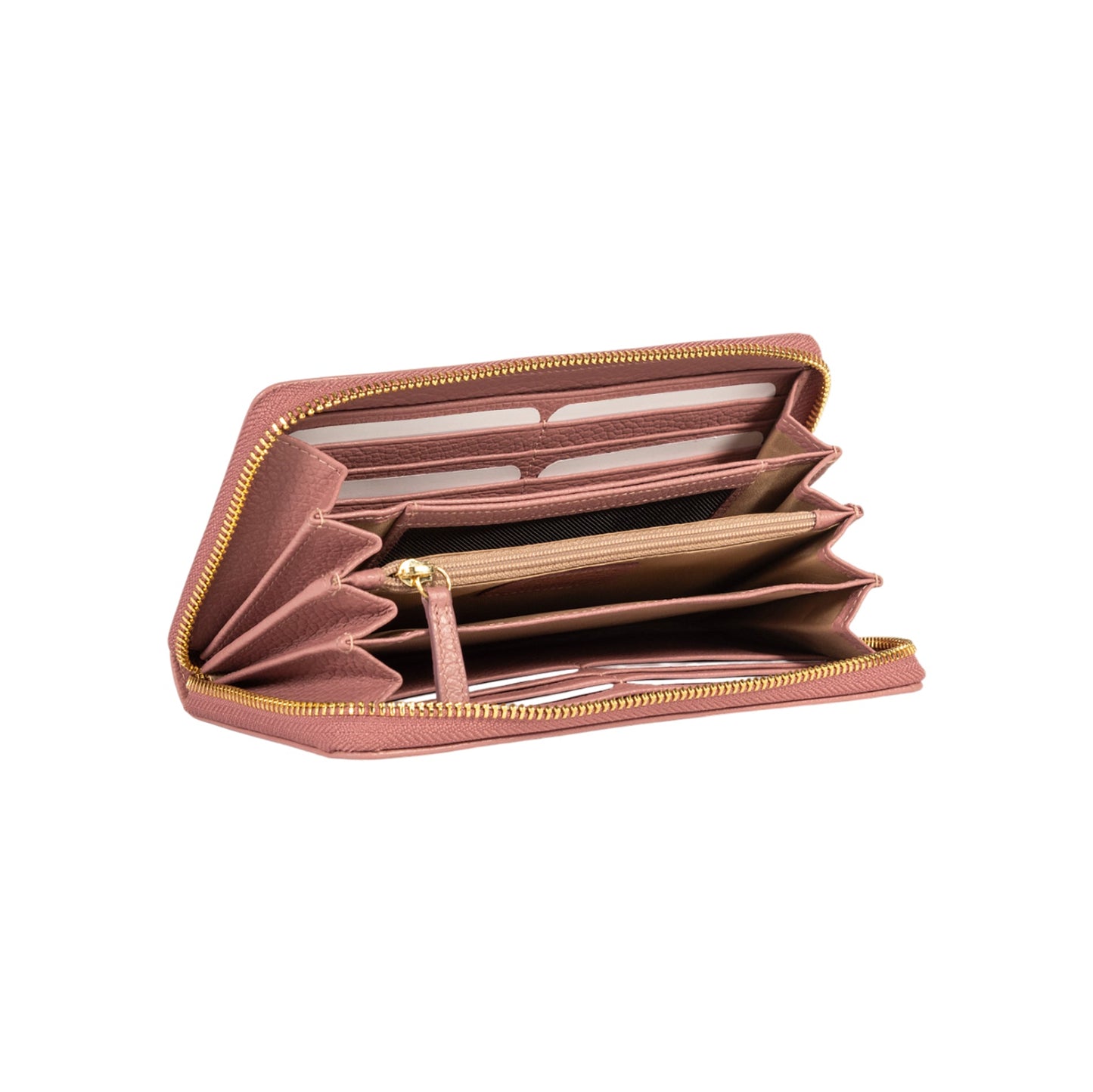 RB1081GAZ | Portafogli Donna con chiusura lampo Made in Italy in Vera Pelle grana Dollaro. Colore Rosa Antico. Dimensioni: cm 20 x 10 x 2,5