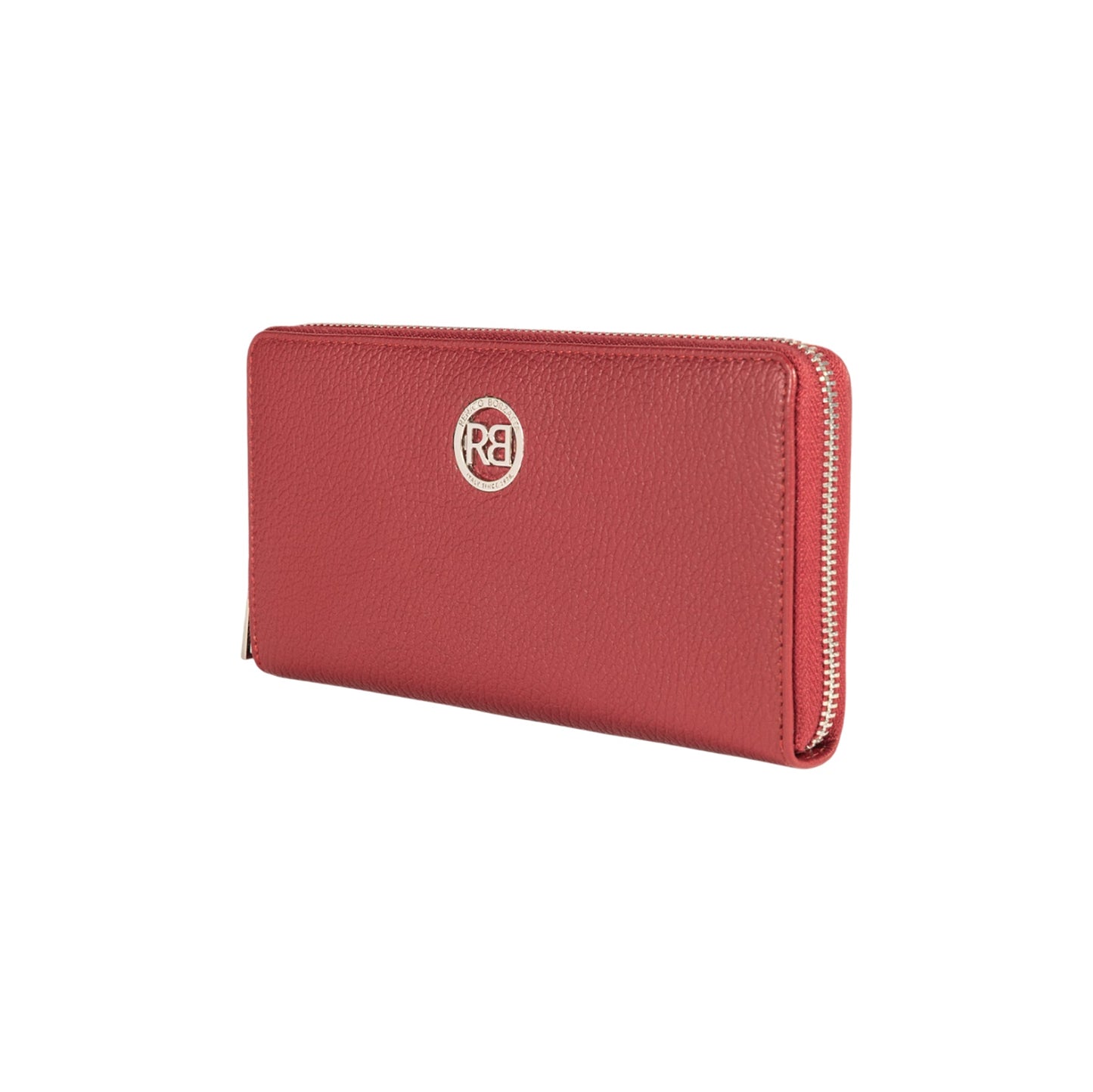 RB1081SQ | Portafogli Donna con chiusura lampo Made in Italy in Vera Pelle grana Dollaro. Colore Rubino. Dimensioni: cm 20 x 10 x 2,5