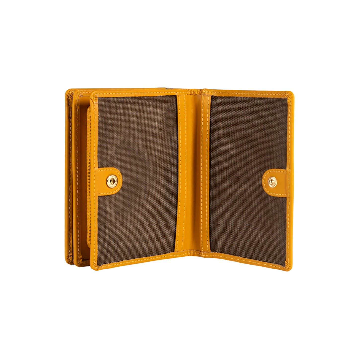 RB1083GAR | Portafogli Donna Made in Italy in Vera Pelle Liscia Opaca. Colore Senape. Dimensioni (da chiuso): cm 13 x 9 x 2,5