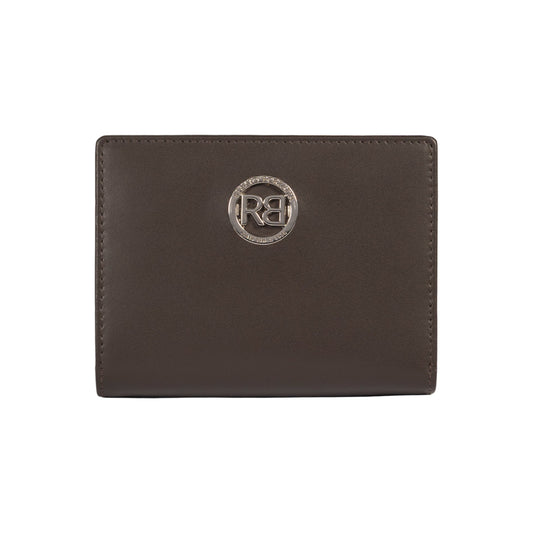 RB1083SB | Portafogli Donna Made in Italy in Vera Pelle Liscia Opaca. Colore Testa Moro. Dimensioni (da chiuso): cm 13 x 9 x 2,5