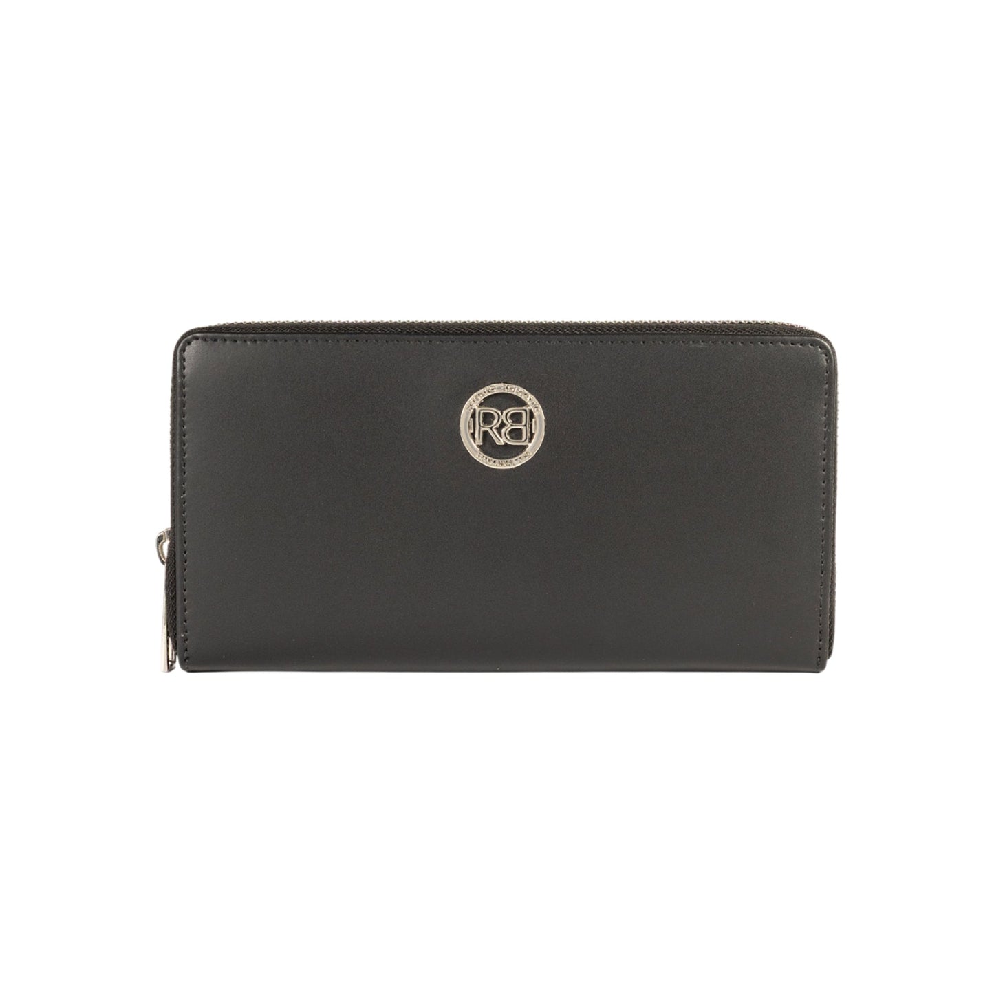RB1084SA | Portafogli Donna con chiusura lampo Made in Italy in Vera Pelle Liscia Opaca. Colore Nero. Dimensioni: cm 20 x 10 x 2,5