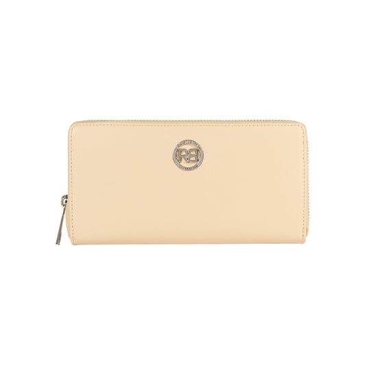 RB1084SAL | Portafogli Donna con chiusura lampo Made in Italy in Vera Pelle Liscia Opaca. Colore Beige. Dimensioni: cm 20 x 10 x 2,5