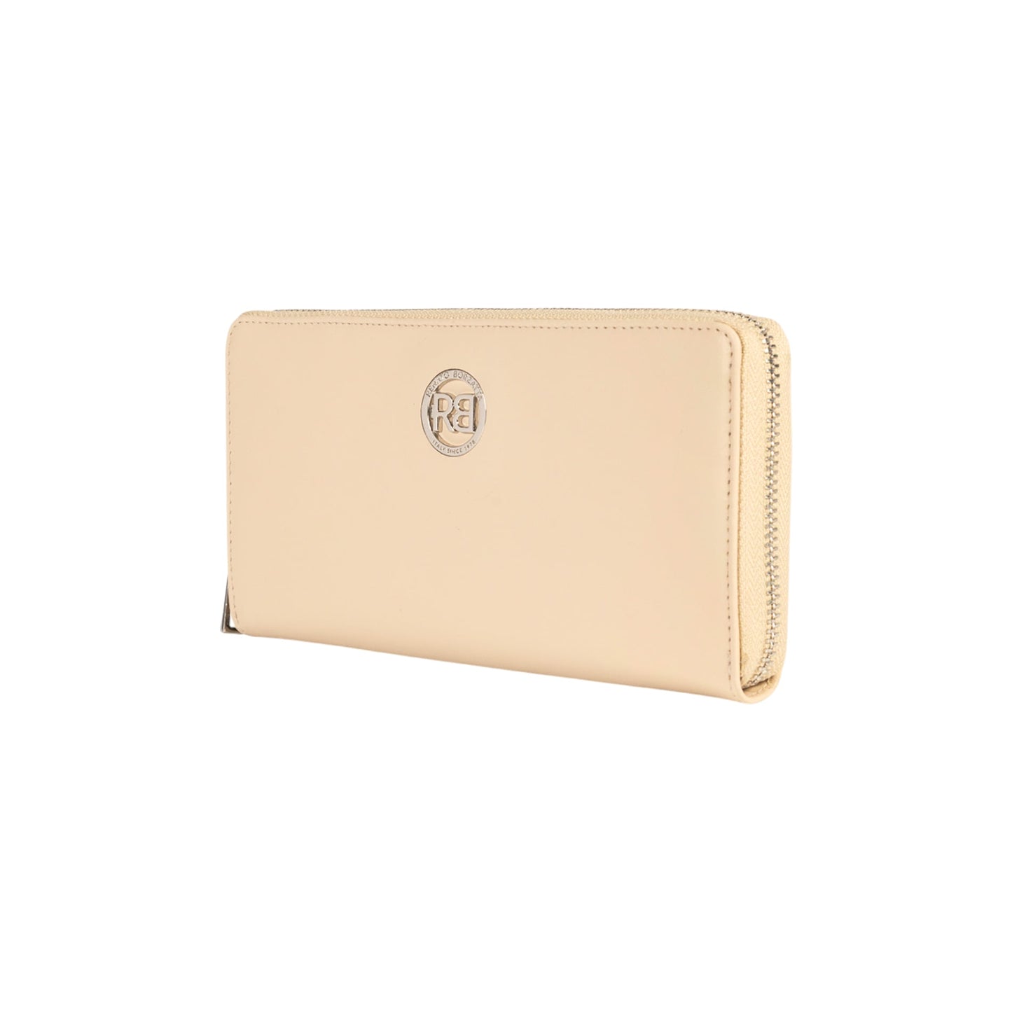 RB1084SAL | Portafogli Donna con chiusura lampo Made in Italy in Vera Pelle Liscia Opaca. Colore Beige. Dimensioni: cm 20 x 10 x 2,5