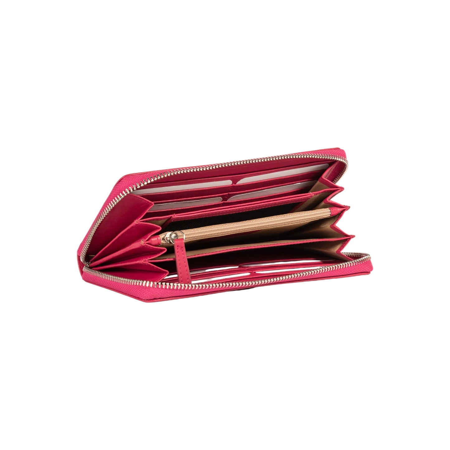 RB1084SBE | Portafogli Donna con chiusura lampo Made in Italy in Vera Pelle Liscia Opaca. Colore Fuxia. Dimensioni: cm 20 x 10 x 2,5