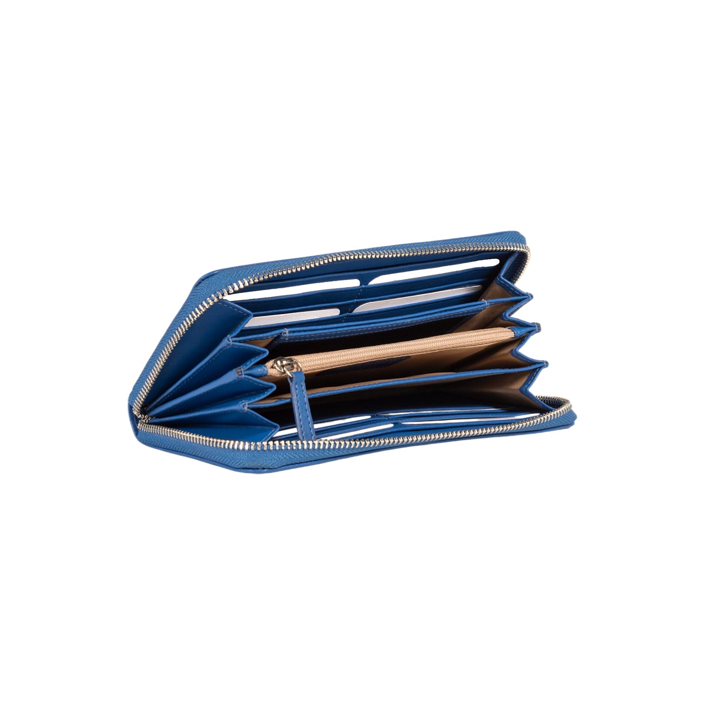 RB1084SCH | Portafogli Donna con chiusura lampo Made in Italy in Vera Pelle Liscia Opaca. Colore Royal Blu. Dimensioni: cm 20 x 10 x 2,5
