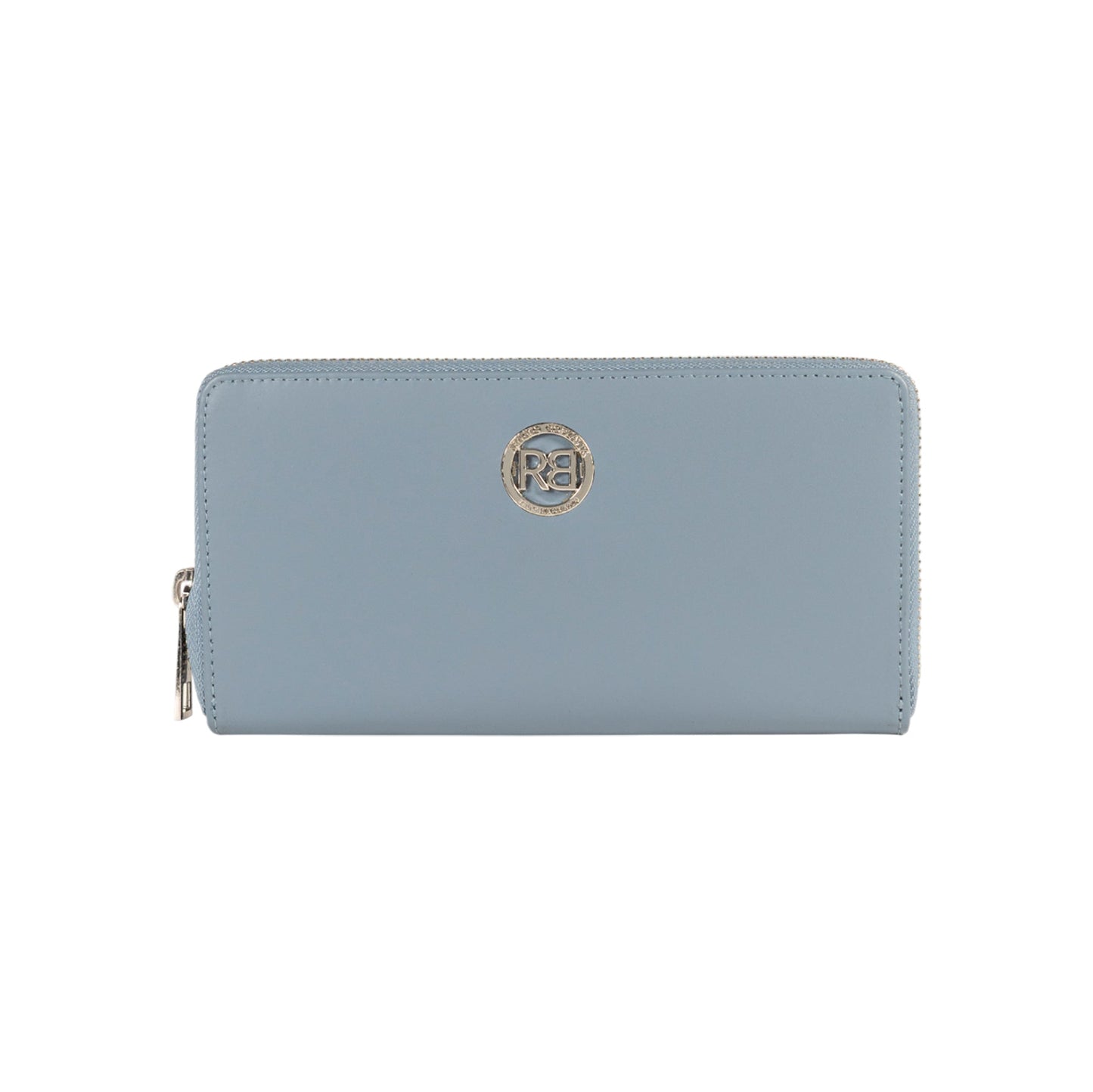 RB1084SP | Portafogli Donna con chiusura lampo Made in Italy in Vera Pelle Liscia Opaca. Colore Avio. Dimensioni: cm 20 x 10 x 2,5