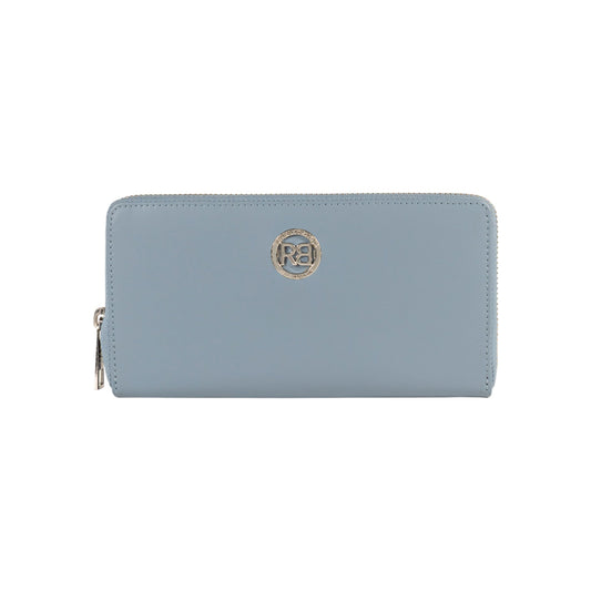 RB1084SP | Portafogli Donna con chiusura lampo Made in Italy in Vera Pelle Liscia Opaca. Colore Avio. Dimensioni: cm 20 x 10 x 2,5