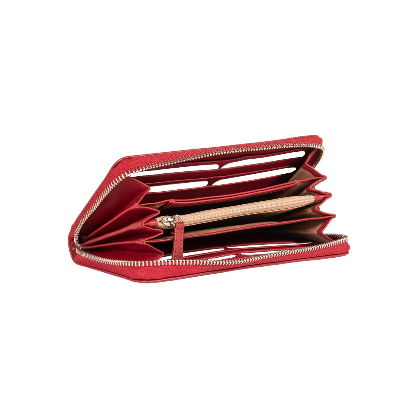 RB1084SV | Portafogli Donna con chiusura lampo Made in Italy in Vera Pelle Liscia Opaca. Colore Rosso. Dimensioni: cm 20 x 10 x 2,5