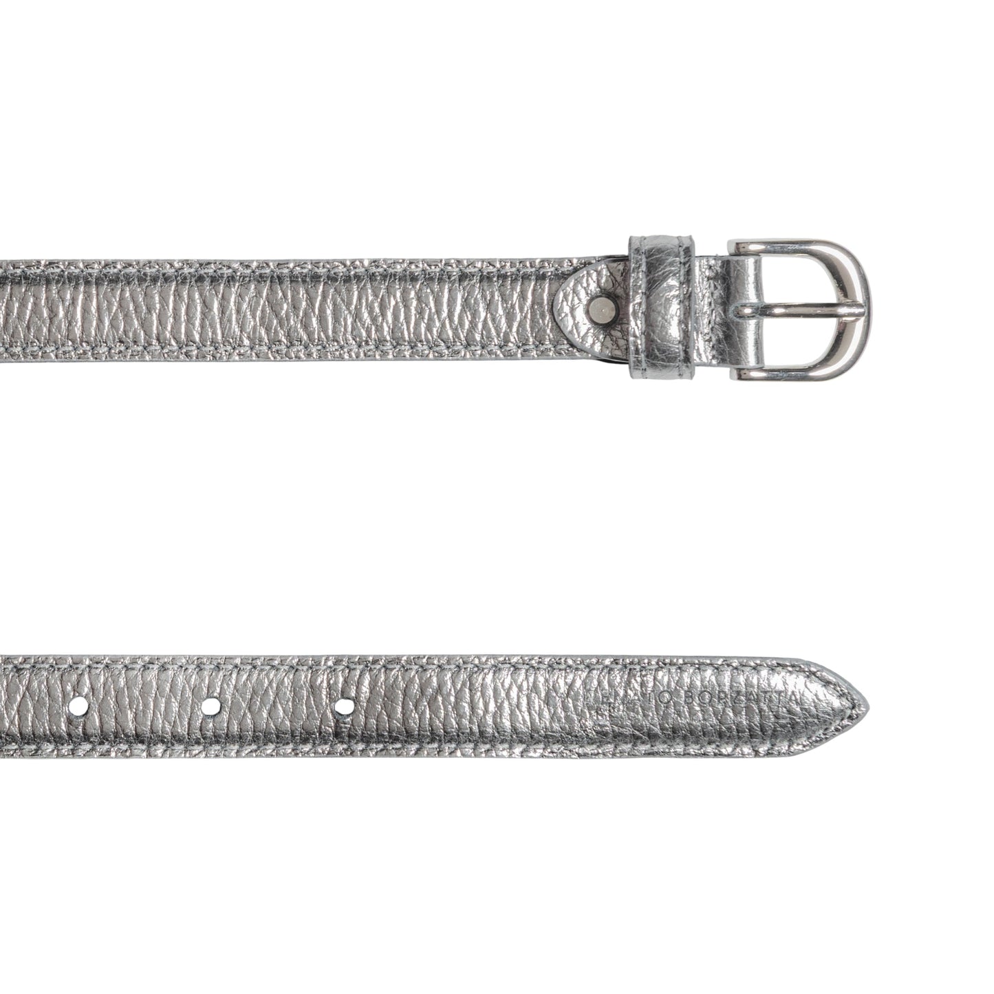 RB4021AY | Cintura Donna Made in Italy in Vera Pelle grana Dollaro. Fibbia in finitura Argento Lucido. Colore Canna di Fucile. Dimensioni: cm 115 x 2,0 x 0,5 (giro vita cm 100)