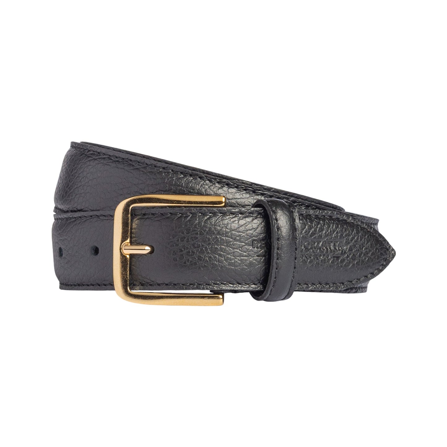 RB4023A | Cintura Donna Made in Italy in Vera Pelle grana Dollaro. Fibbia in finitura Oro Lucido. Colore Nero. Dimensioni: cm 115 x 3,0 x 0,5 (giro vita cm 100)
