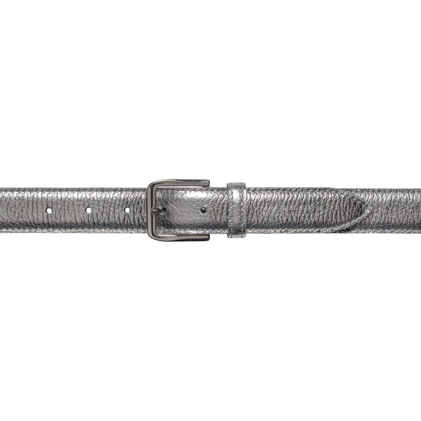 RB4023AY | Cintura Donna Made in Italy in Vera Pelle grana Dollaro. Fibbia in finitura Argento Lucido. Colore Canna di Fucile. Dimensioni: cm 115 x 3,0 x 0,5 (giro vita cm 100)
