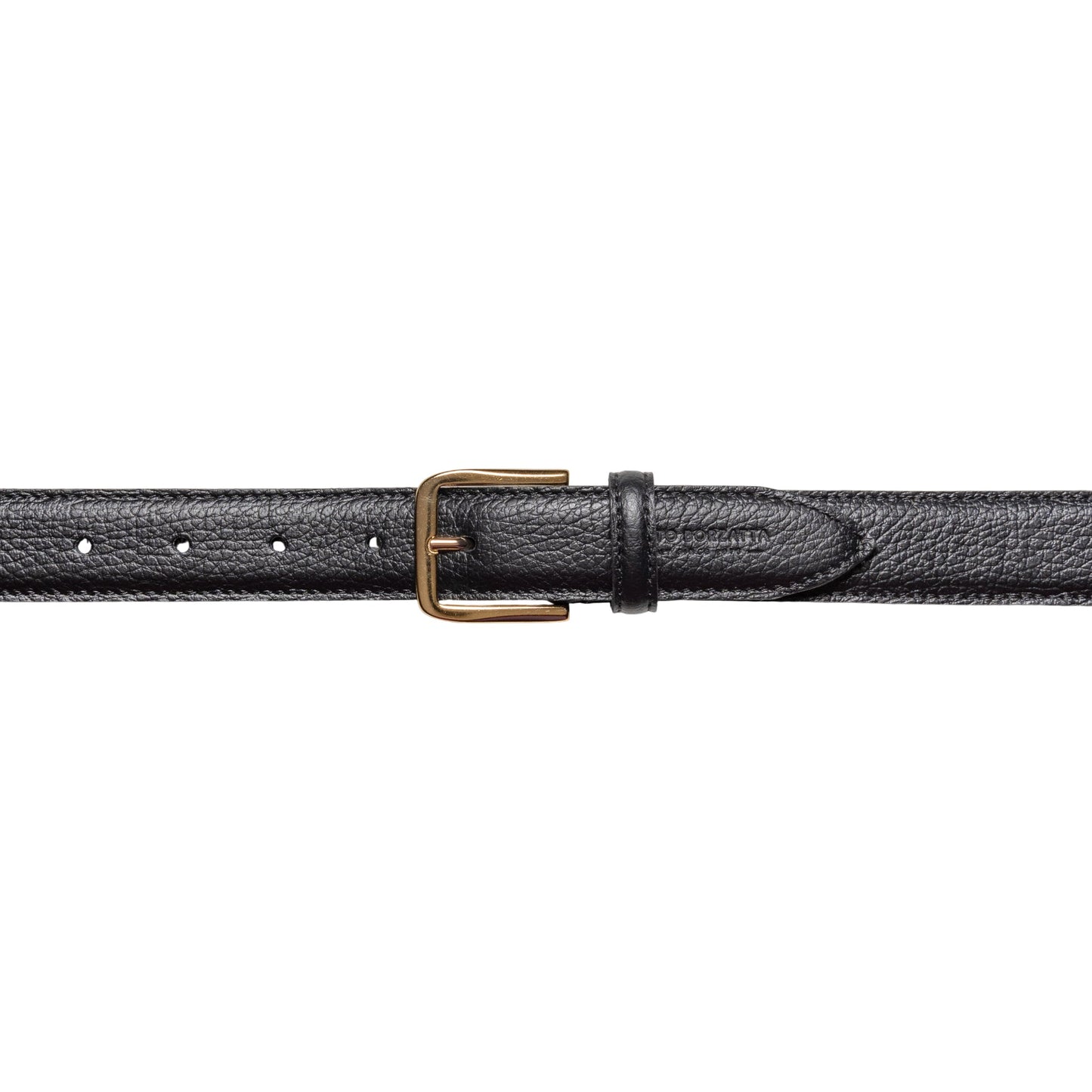 RB4023A | Cintura Donna Made in Italy in Vera Pelle grana Dollaro. Fibbia in finitura Oro Lucido. Colore Nero. Dimensioni: cm 115 x 3,0 x 0,5 (giro vita cm 100)