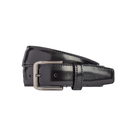 RB4026A | Cintura Uomo Made in Italy in Vera Pelle Spazzolata. Fibbia in finitura Canna di Fucile Satinato. Colore Nero. Dimensioni: cm 125 x 3,5 x 0,5 (giro vita cm 110)