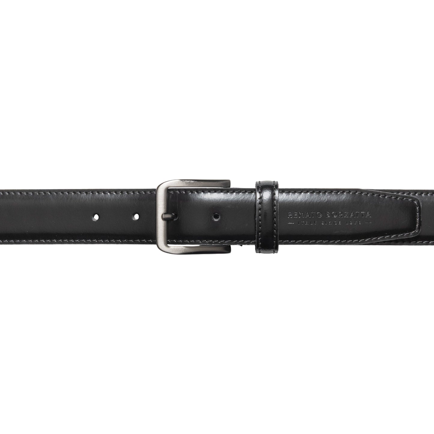 RB4026A | Cintura Uomo Made in Italy in Vera Pelle Spazzolata. Fibbia in finitura Canna di Fucile Satinato. Colore Nero. Dimensioni: cm 125 x 3,5 x 0,5 (giro vita cm 110)