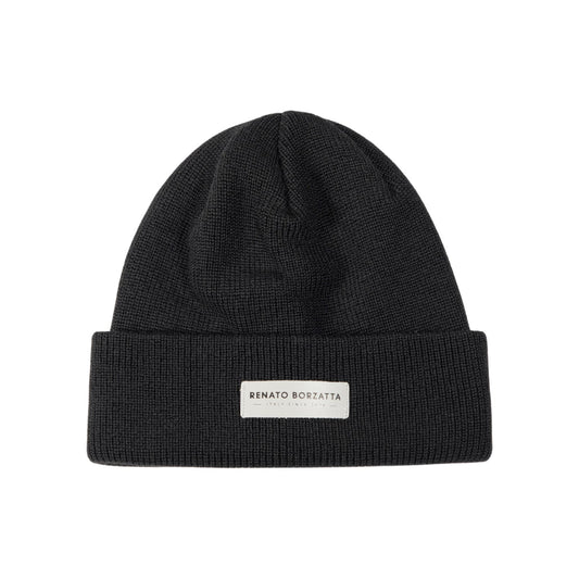 RB5001A  | Berretto in Maglia a doppio strato MONVISO Misto Lana Made in Italy. Colore Nero - Taglia Unica