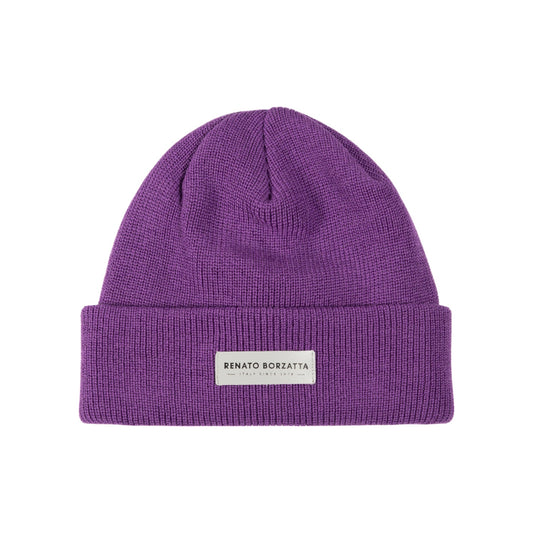 RB5001Y  | Berretto in Maglia a doppio strato MONVISO Misto Lana Made in Italy. Colore Viola - Taglia Unica