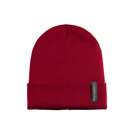 RB5005V | Berretto Unisex in Maglia Rasata Tubolare CIMONE Misto Lana Made in Italy. Colore Rosso. Taglia Unica